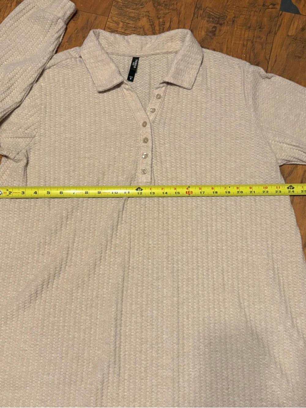 Torrid beige sleep dress pull over nightgown 3/4 button up collar ribbed plus 2x - Picture 3 of 9